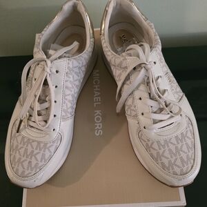 Michael Kors White and Cream Sneakers